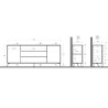 Modern sideboard 205cm 3 drawers 2 doors living room living Solut Buy