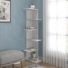 Modern white tall corner bookcase 142cm high with 5 shelves for living room Bekas On Sale