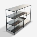 Mobile library credenza industrial style 4 shelves wood metal Wrap. Bulk Discounts