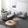 Set two-seater sofa armchair in grey fabric modern style Hannover On Sale