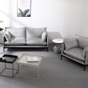 Set two-seater sofa armchair in grey fabric modern style Hannover Catalog