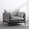 Set two-seater sofa armchair in grey fabric modern style Hannover Choice Of