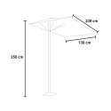 Rectangular Wall-Mounted Parasol 2.30x1.30m for Garden or Terrace Lanai Offers