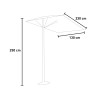 Rectangular Wall-Mounted Parasol 2.30x1.30m for Garden or Terrace Lanai Offers