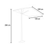 Rectangular Wall-Mounted Umbrella 2.30x1.30m for Garden Terrace Lanai Offers