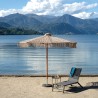 Tahiti 3m Wooden Garden Umbrella with Central Pole and Macramé Fabric Promotion
