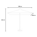 Tahiti 3m Wooden Garden Umbrella with Central Pole and Macramé Fabric Sale