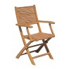 Folding wooden garden chair with external armrests Nias. Promotion