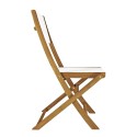 Folding wooden chair with white textilene seat for outdoor garden Hiva On Sale