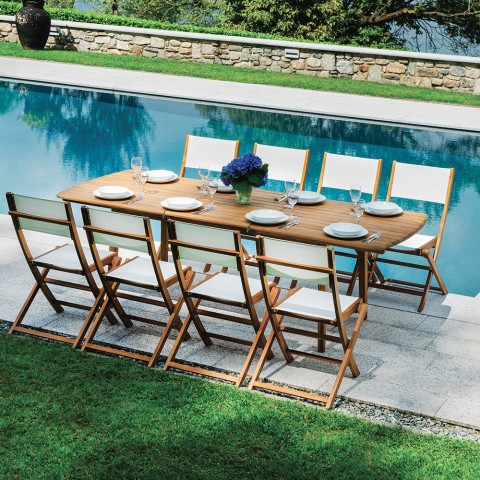 Expandable outdoor garden wooden table 180-240cm Munroe Promotion