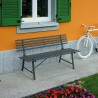 Classic 3-seater outdoor garden bench in iron 150x57x76cm Iven Discounts