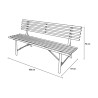 Classic 3-seater outdoor garden bench in iron 150x57x76cm Iven Measures