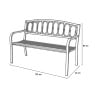 Bench outdoor garden 2 seats in iron and cast iron 123x63x87cm Lorey Model