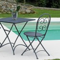 2x Folding Iron Chairs Set for Outdoor Garden Bistro Style: Roche On Sale