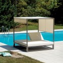 Canopy double bed for garden and pool 195x195cm Cabana Offers