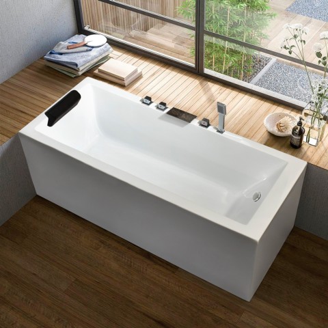 Built-in rectangular bathtub with fiberglass resin cushion Lombok Promotion