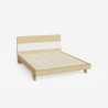 Modern wooden design double bed 160x190cm slatted headboard Landeck Choice Of