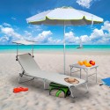 Set of 2 California Adjustable Outdoor Sun Loungers With Sunshade Choice Of