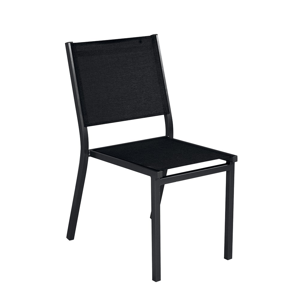 Denali Stackable Anthracite Aluminum Chair for Garden, Bar, or Restaurant
