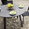 Outdoor Round Garden Table Ø 120cm - Modern Anthracite Akron Design Sale