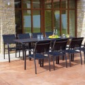 Expandable garden table 106-212x75cm modern in aluminum Nori Promotion