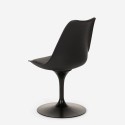 Set 2 transparent chairs Tulipan round black kitchen table 80cm Almat. Model