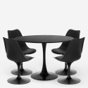 Round Table Set 120cm Black 4 Tulip Style Clear Almat+ Chairs Catalog
