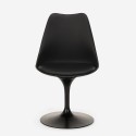 Set 2 transparent chairs Tulipan round black kitchen table 80cm Almat. Choice Of