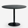 Black round Tulip dining table set 80cm with 2 transparent Haki chairs. Cheap