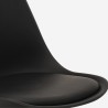 Set of 4 black polycarbonate chairs + round Tulipan 120cm kitchen table Haki+ Buy