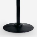 Set of 4 black polycarbonate chairs + round Tulipan 120cm kitchen table Haki+ 