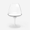 Set 4 Tulipan white chairs + round 120cm golden marble effect table Saidu+ Price