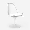 Round table set 80cm Tulipan marble 2 transparent white chairs Vixan. Bulk Discounts