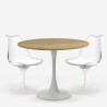 Set 2 kitchen chairs Tulip style white round wooden table 80cm Meis Catalog