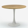 Set 2 kitchen chairs Tulip style white round wooden table 80cm Meis Cheap