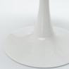 Set 4 transparent white chairs Tulipan wooden round table 120cm Meis+ 