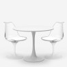 Set 2 chairs Tulip transparent white black round table 60cm Nuit Characteristics