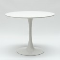 Set 2 chairs Tulip transparent white black round table 60cm Nuit 
