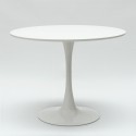 Round dining table set 70cm with 2 Tulip chairs, white black Seriq. 