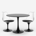 Set 2 poly carbonate white black round table Tulipan 80cm Raxos Characteristics