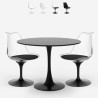 Set 2 poly carbonate white black round table Tulipan 80cm Raxos On Sale