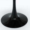 Set 2 poly carbonate white black round table Tulipan 80cm Raxos 