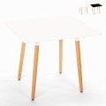 Scandinavian design square table kitchen dining room wood 80x80cm Wooden Promotion
