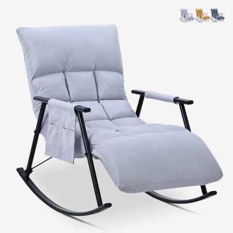 Rocking Chair with Fabric Upholstery, Reclining Backrest, and Footrest: Maryland. Promotion