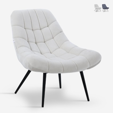 Velvet modern style armchair with wide upholstered seat Ohio. Promotion