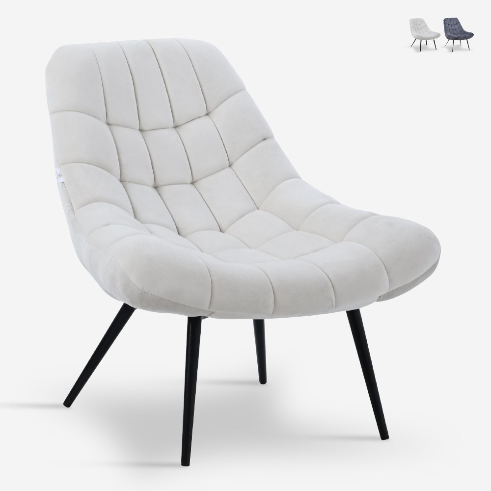 Velvet modern style armchair with wide upholstered seat Ohio.