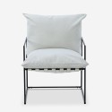 Modern design armchair in black Alaska fabric with minimal style and metal. Characteristics