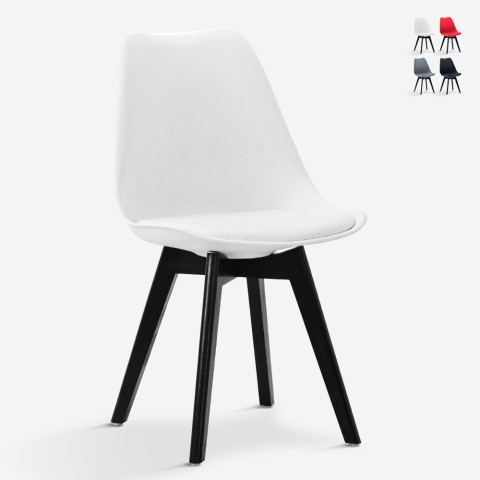 Modern Kitchen Chair - Scandinavian Tulip Style, Black Legs, Nordic BE Promotion