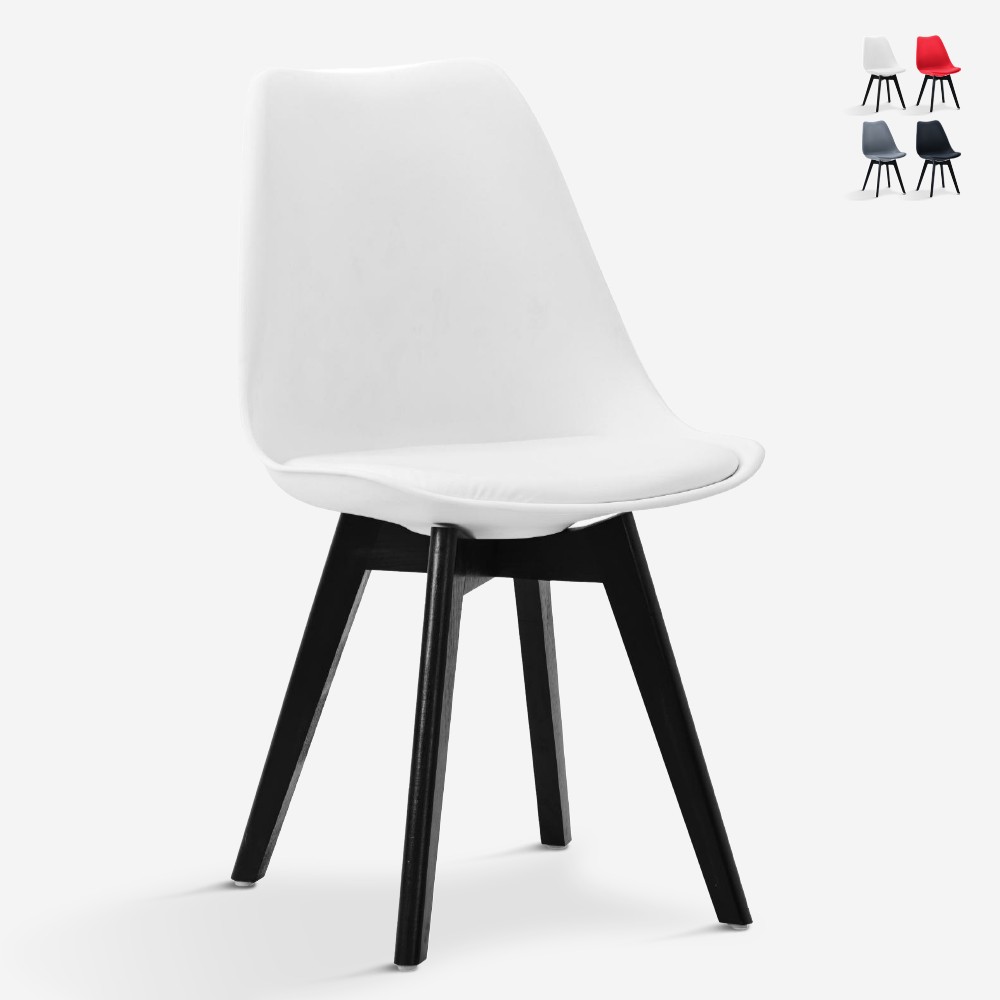Modern Kitchen Chair - Scandinavian Tulip Style, Black Legs, Nordic BE
