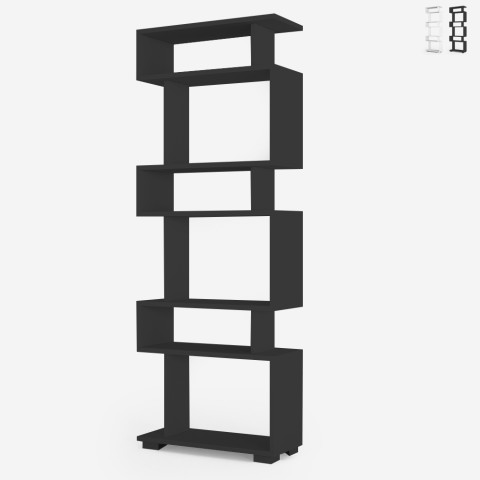 Modern style wall bookshelf with 6 open shelves 60x19.5x162.9cm Blok Promotion